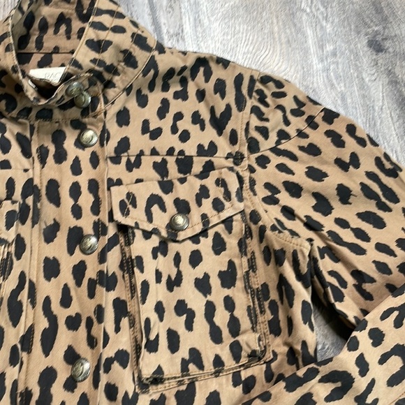 RACHEL Rachel Roy Denim Tan and Black Leopard Zip Up Utility Jacket, size small - Picture 4 of 15